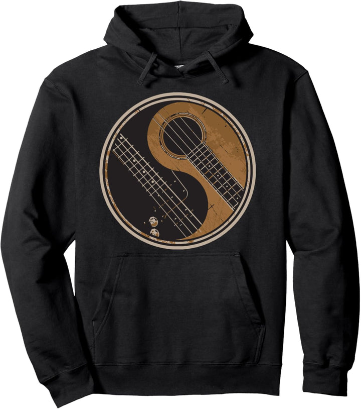 Ying Yang Gitarre Geschenk Gitarrenspieler Gitarrist Retro Pullover Hoodie