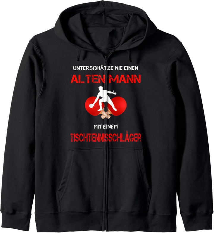 Alter Mann Tischtennis Schläger Ping Pong Spruch Geschenk Kapuzenjacke