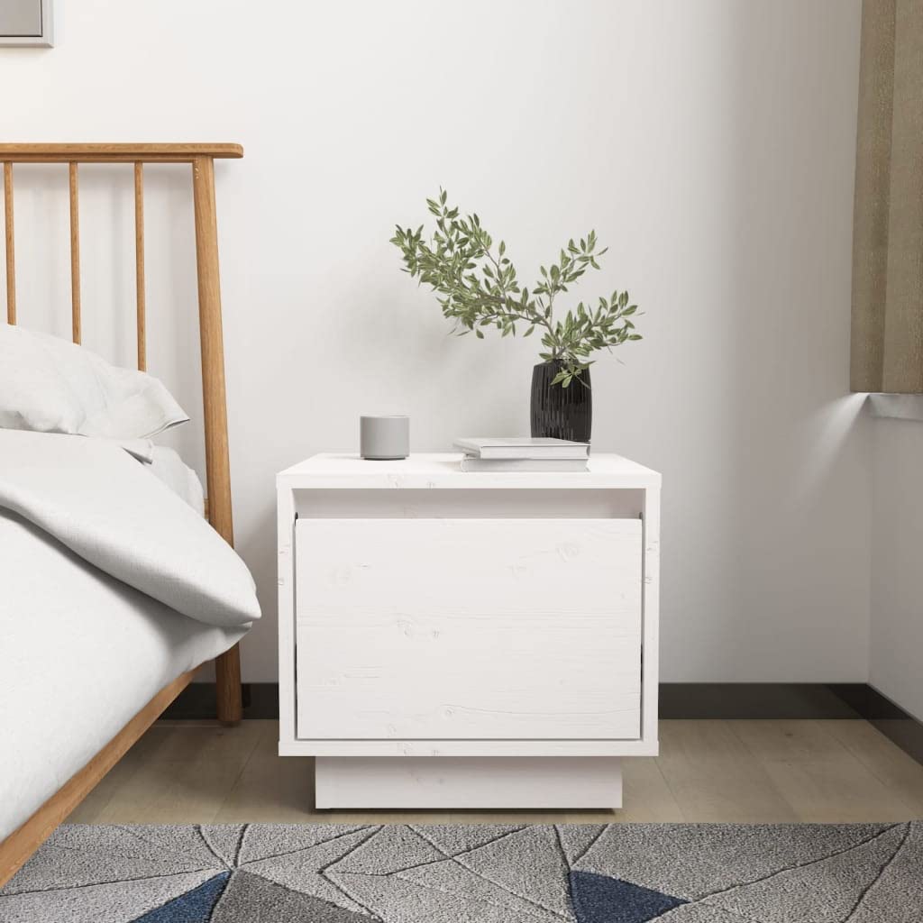 FIRBNUS Bedside Table Nachtkonsole Beistelltisch mit Stauraum Night Stand Nachttische 2er Set Weiss