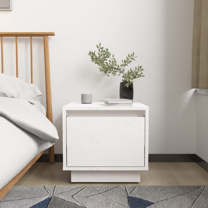 FIRBNUS Bedside Table Nachtkonsole Beistelltisch mit Stauraum Night Stand Nachttische 2er Set Weiss