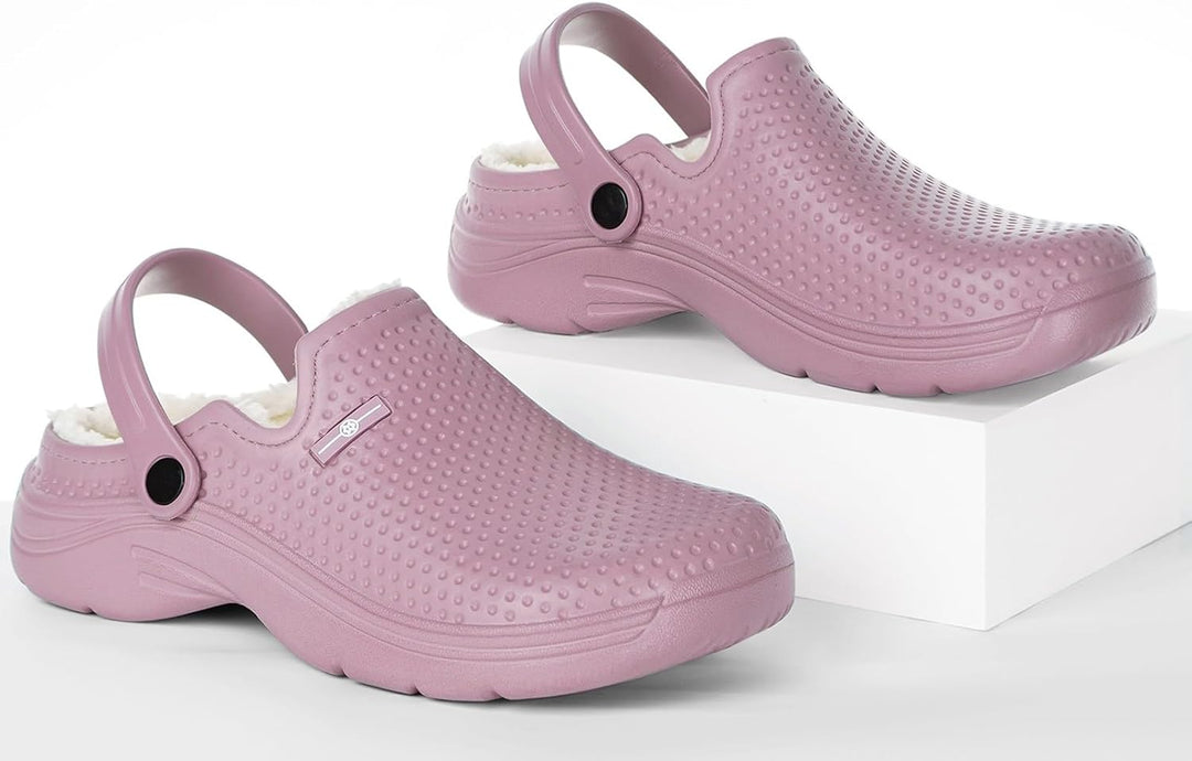Eagsouni Clogs Hausschuhe Gefüttert Herren Damen Winter Gartenschuhe Wasserdicht Gartenclogs Warme P