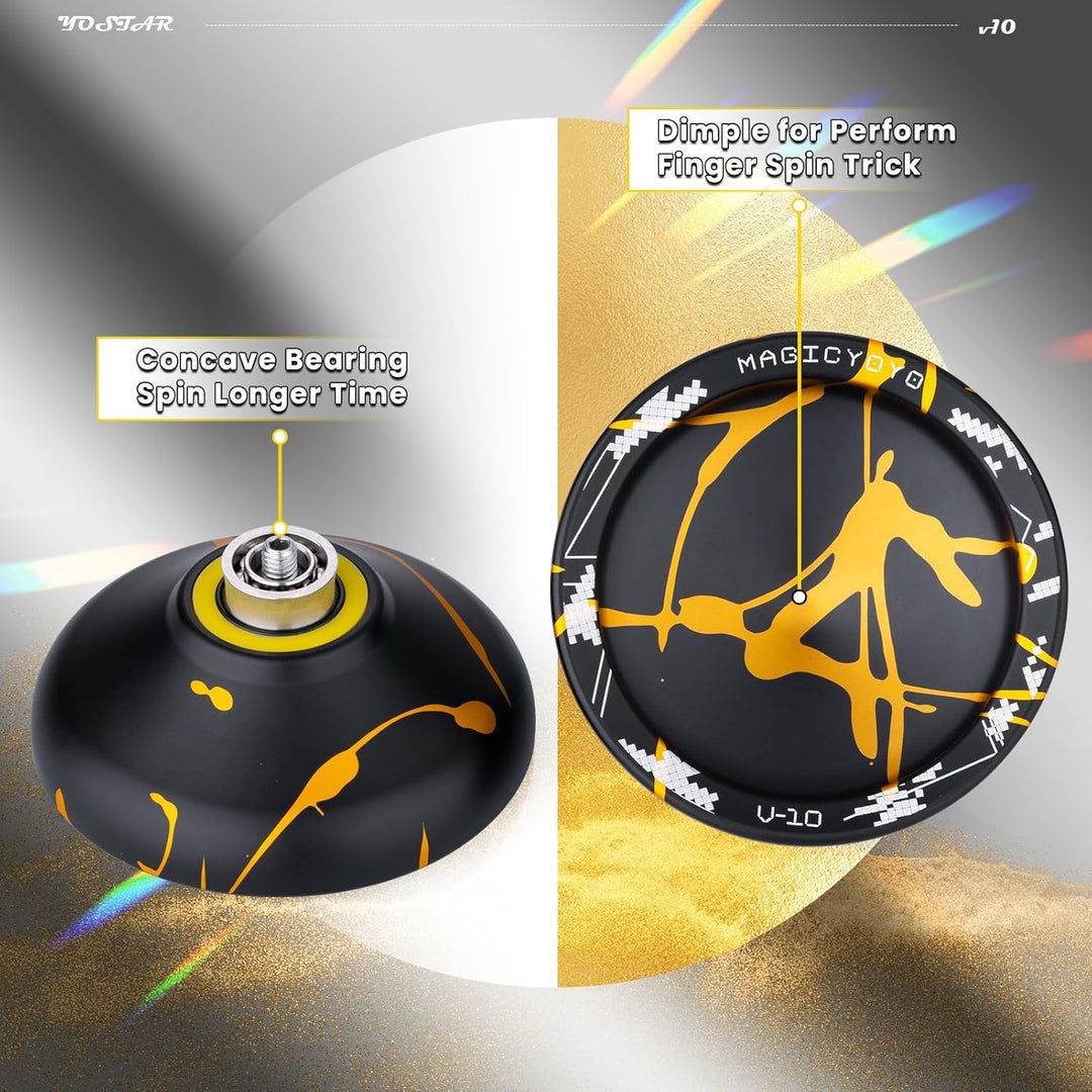 YOSTAR Yoyo Profi V10, Trick JoJo mit Leerlauf und Kugellager, Jo Jo für Kinder und Erwachsene, Resp