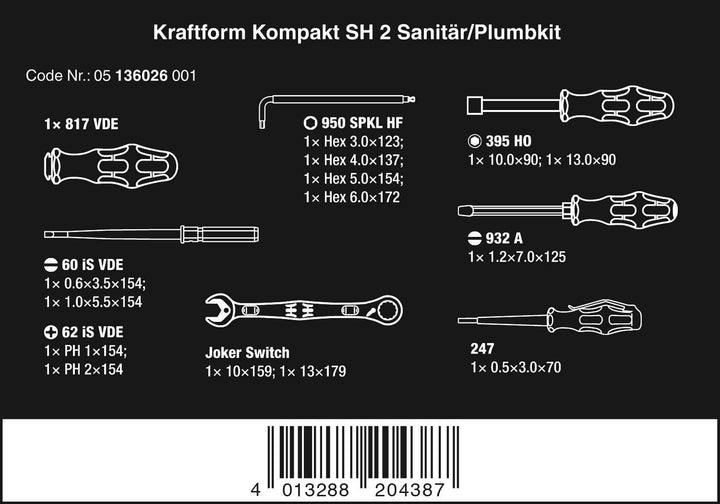 Kraftform Kompakt SH 2 Sanitär/Heizung/Plumbkit, 15-teilig