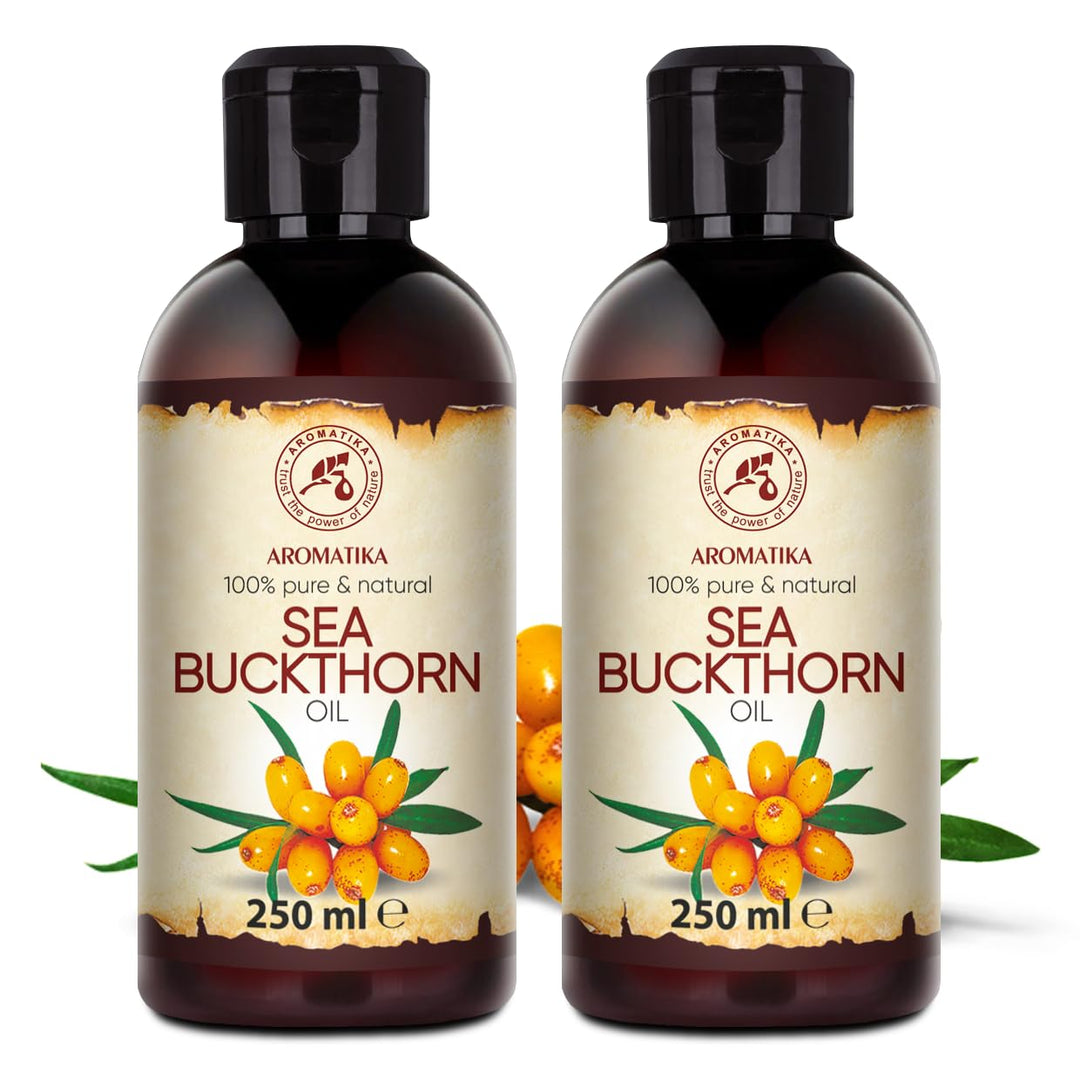 Sanddornöl Set 2x250ml - Hippophae Rhamnoides - Kaltgepresst - Sanddorn Öl - Sea Buckthorn Oil - Rei