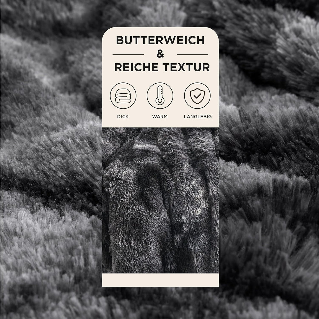 BEDSURE Kuscheldecke - Flauschig Decke, Warm Sherpa Sofadecke, Dicke Felldecke, Couchdecke, Flauschi