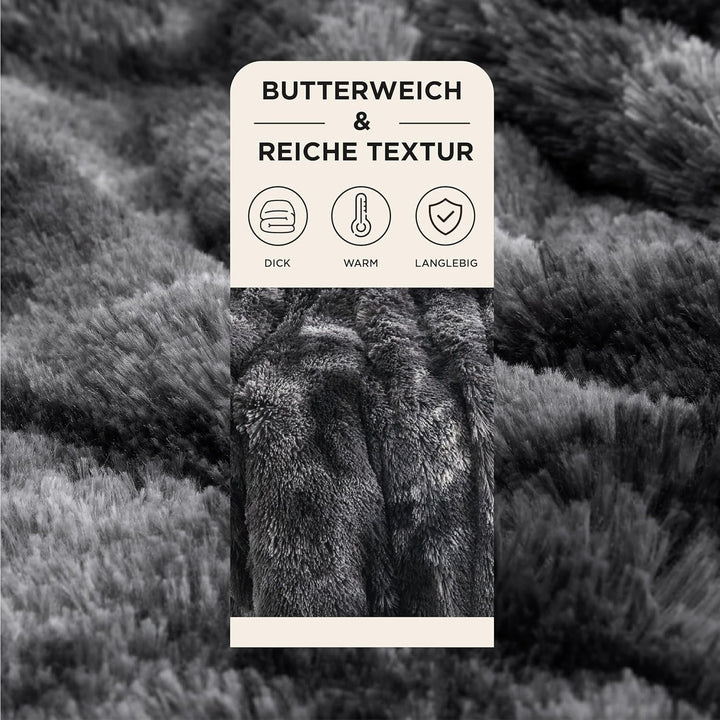 BEDSURE Kuscheldecke - Flauschig Decke, Warm Sherpa Sofadecke, Dicke Felldecke, Couchdecke, Flauschi