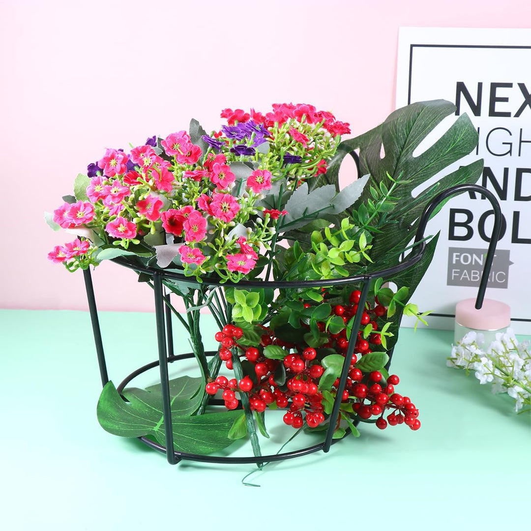 GANAZONO Balkon Halterung Blumentopf 28 cm 2 Grosse Metall-Hängegeländer Pflanzgefässe Blumentopfhal