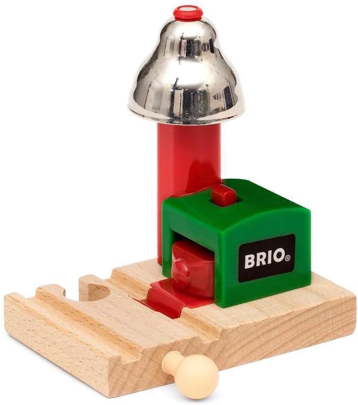 BRIO Bahn 33402 - Mittleres Schienensortiment & World 33754 Magnetisches Glockensignal – Eisenbahnzu