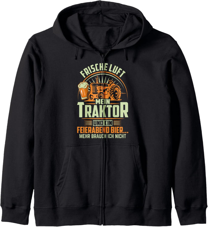 Landwirt Trecker Agrar Spruch Bauer Traktor Feierabendbier Kapuzenjacke