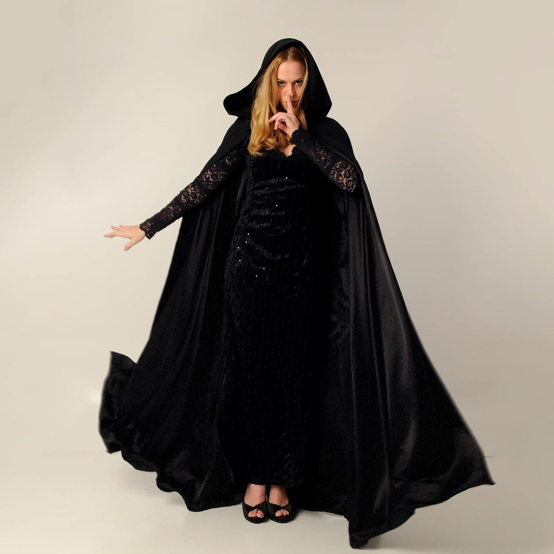 Halloween kostüm, Umhang Halloween Unisex umhang Cosplay kostüm Samt Kapuzenumhang Schwarz XL, Schwa