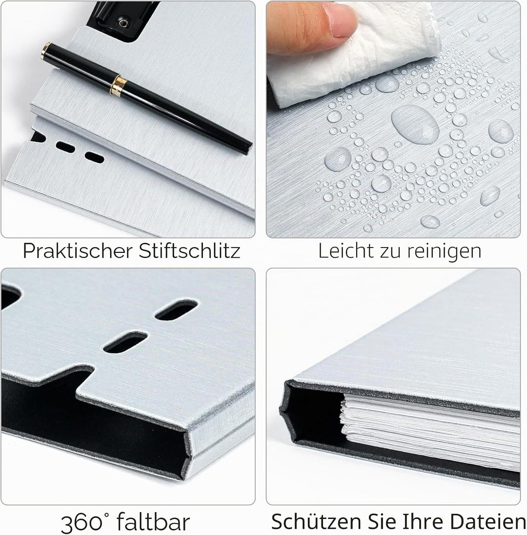 A4 Klemmbrett Ordner, 5 Pack Faltbare A4 Klemmbretter mit Tasche, A4 Klemmbretter Klemmbrett für Ges
