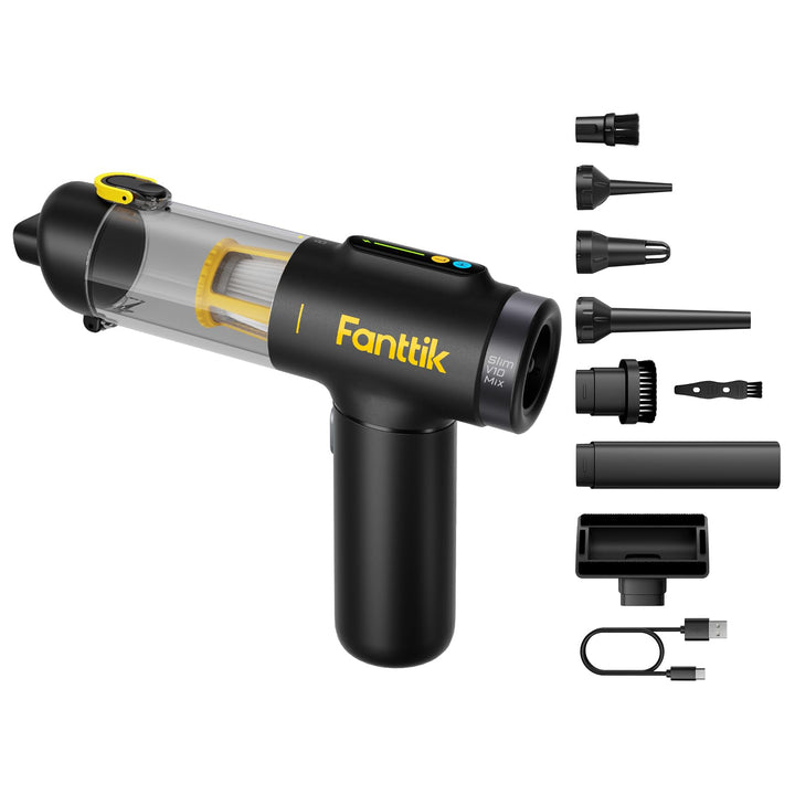 Fanttik Slim V10 Mix Kabelloser Auto-Staubsauger, 4-in-1 Handstaubgebläse, Smart-LED-Farbdisplay, 16