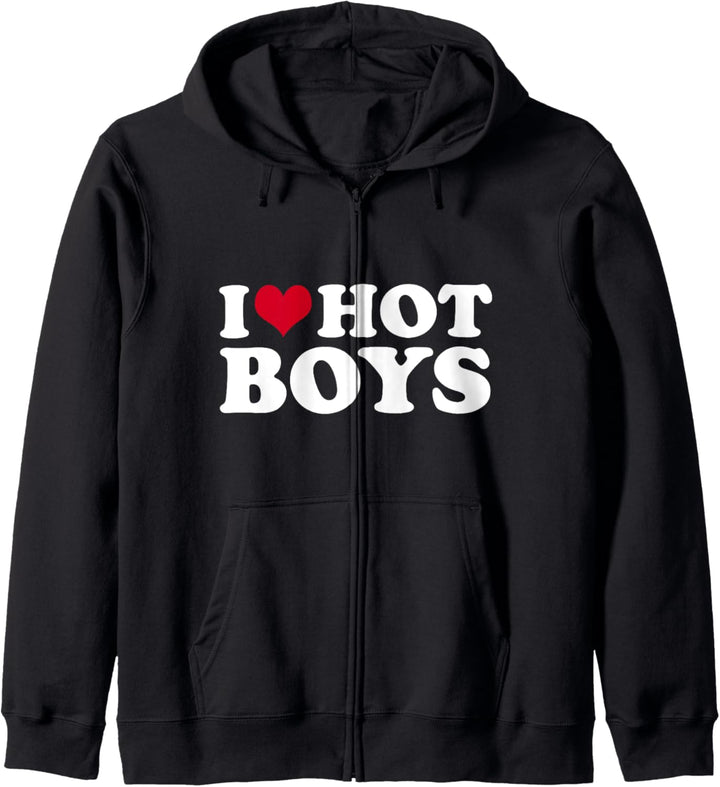 I Love Hot Boys Kapuzenjacke