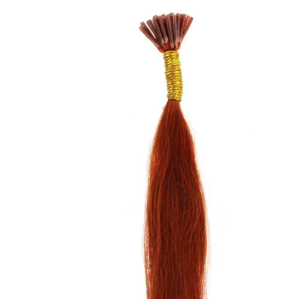 hair2heart 200 x Microring I-Tip Extensions aus Echthaar, 40cm, 0,5g Strähnen, glatt - Farbe 350 kup
