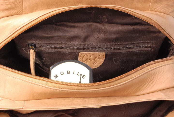 Gigi - Damen Leder Henkeltasche - Handtasche Klein/Mittelgross - mit Herz Schlüsselring - Othello 44