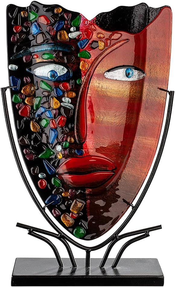 GILDE GLAS art Design Vase - Deko Wohnzimmer - Geschenke für Frauen H 46 cm