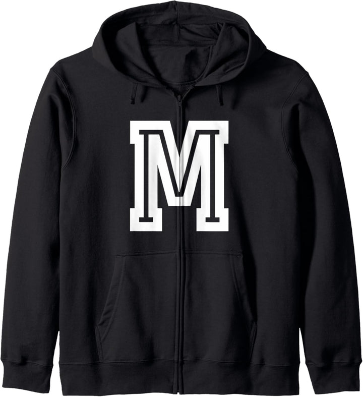 Sportliches Anfangsmonogramm Buchstabe M Kapuzenjacke