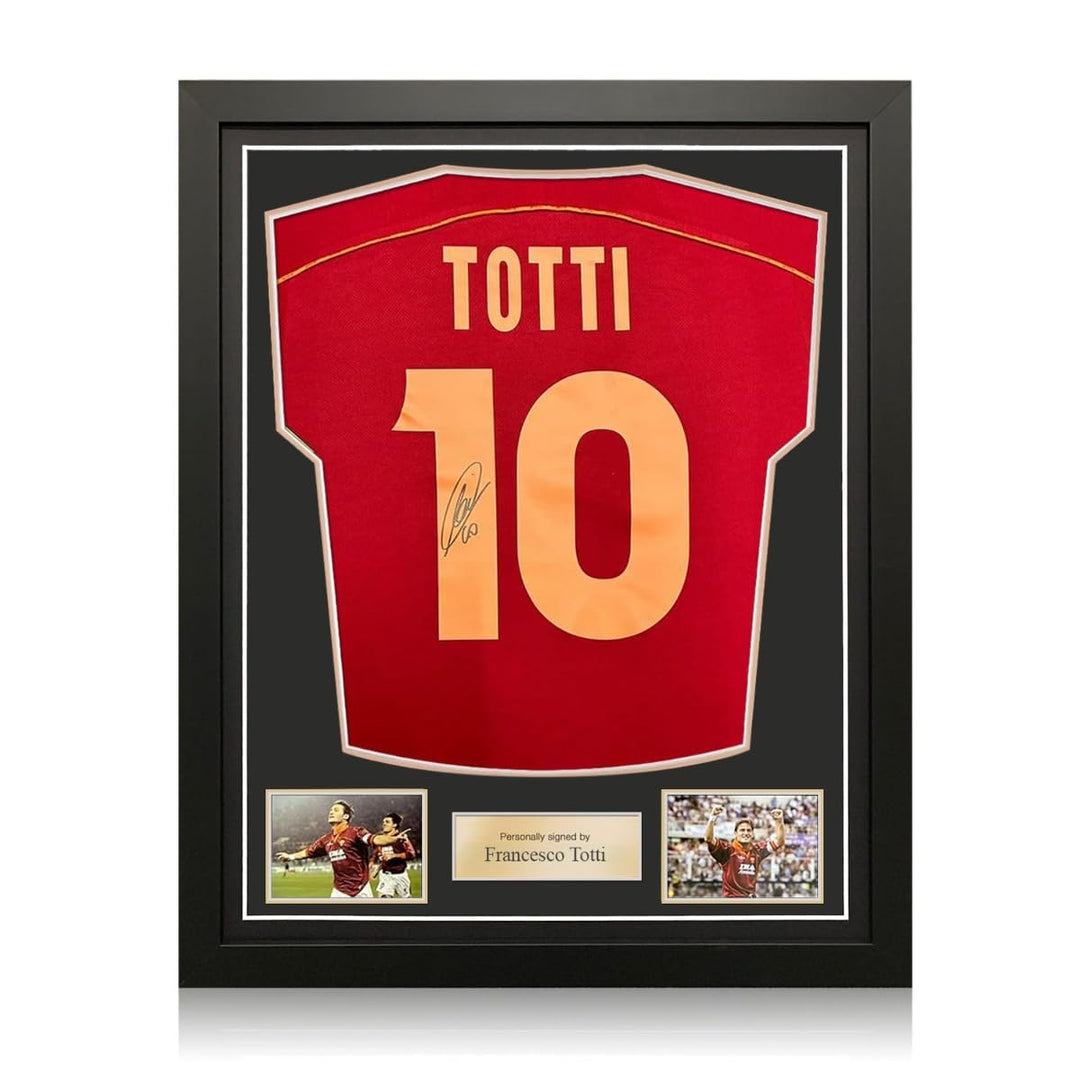 1998-99 Fussballtrikot, signiert von Francesco Totti. Gerahmt