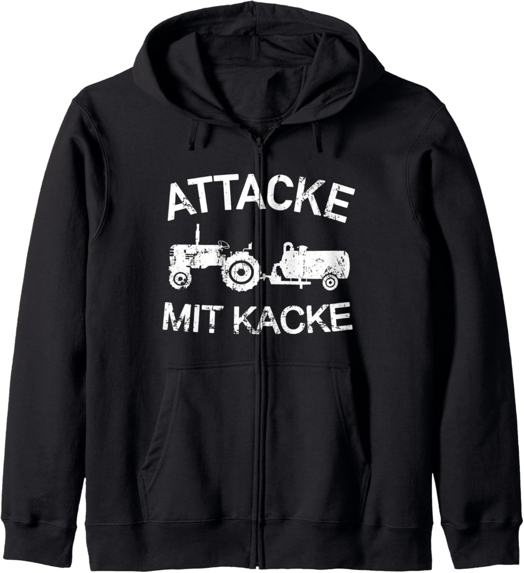 Attacke mit Kacke Traktor Bauer Gülle fahren Güllewagen Kapuzenjacke