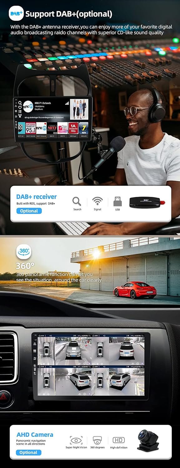 JOYX - [6G+128G] - Android 15 IPS Autoradio Passt für Peugeot 206 (2002-2010) - Kabellos CarPlay/And