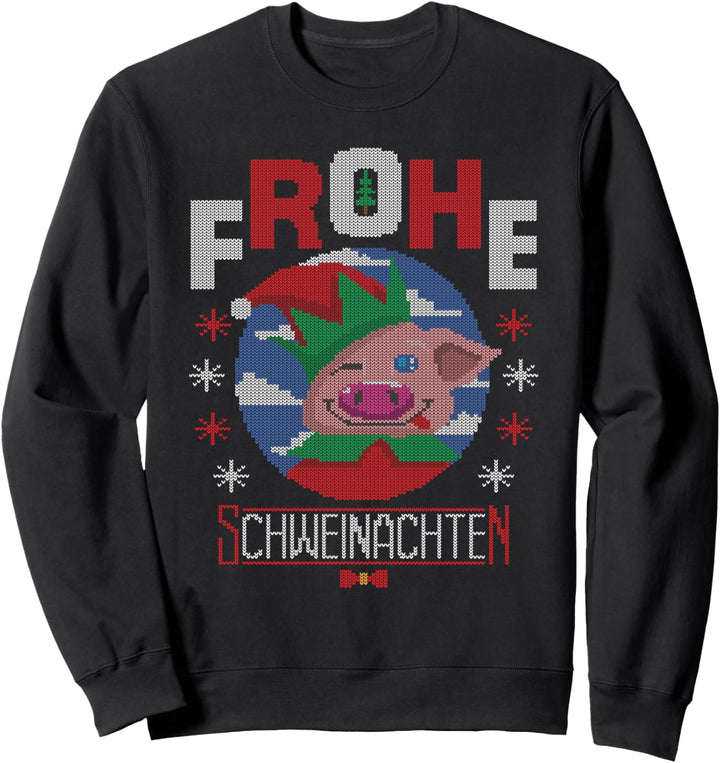 Frohe Schweinachten Weihnachten Schwein Ugly Sweater Witzig Sweatshirt