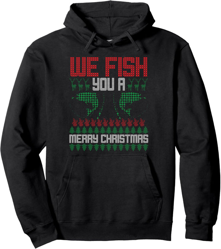 Fischer Angler Ugly Christmas Damen Herren Pullover Hoodie