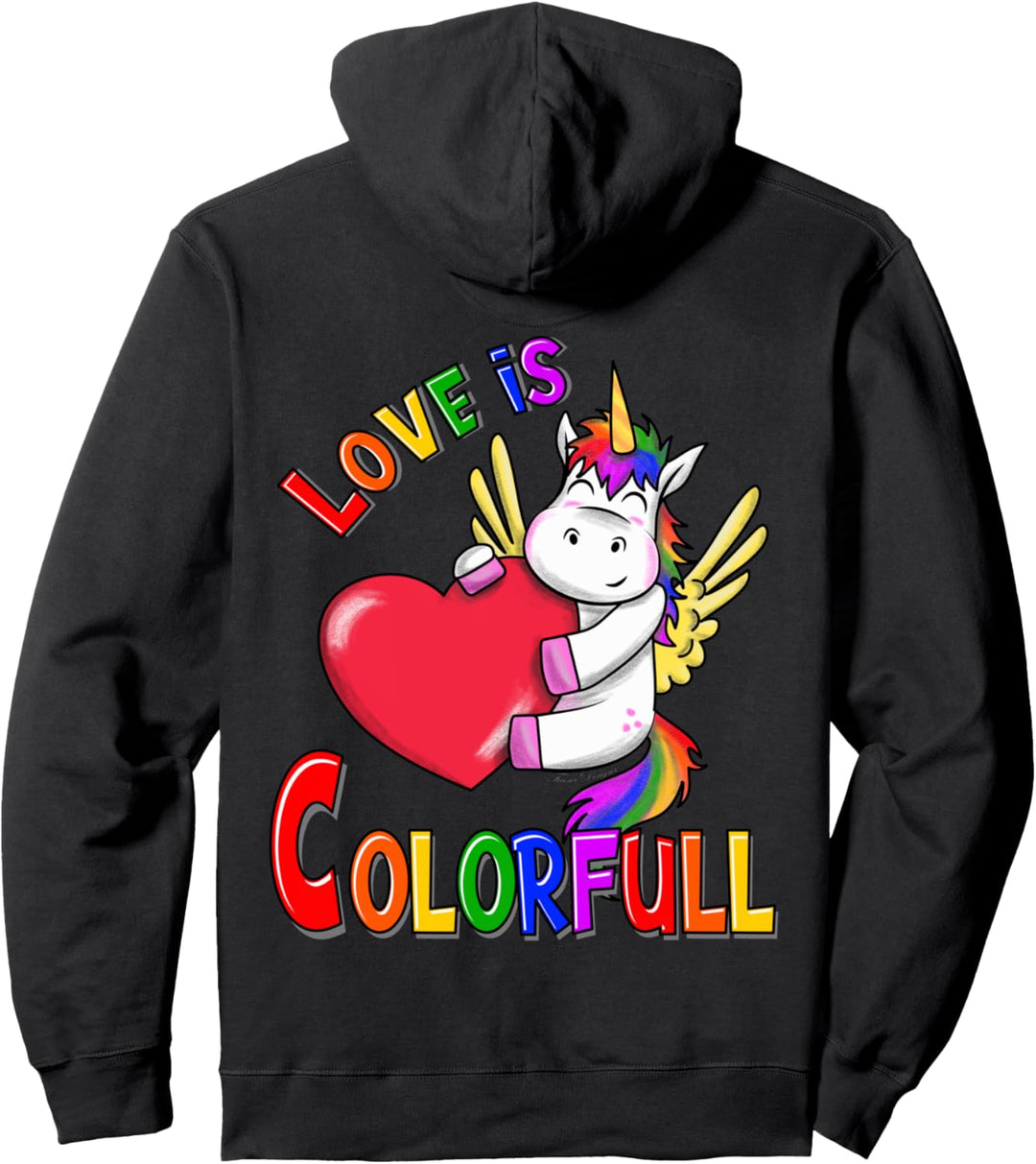 Pride LGBT & LGBTQ Regenbogen Einhorn Liebe ist bunt Gay Pullover Hoodie