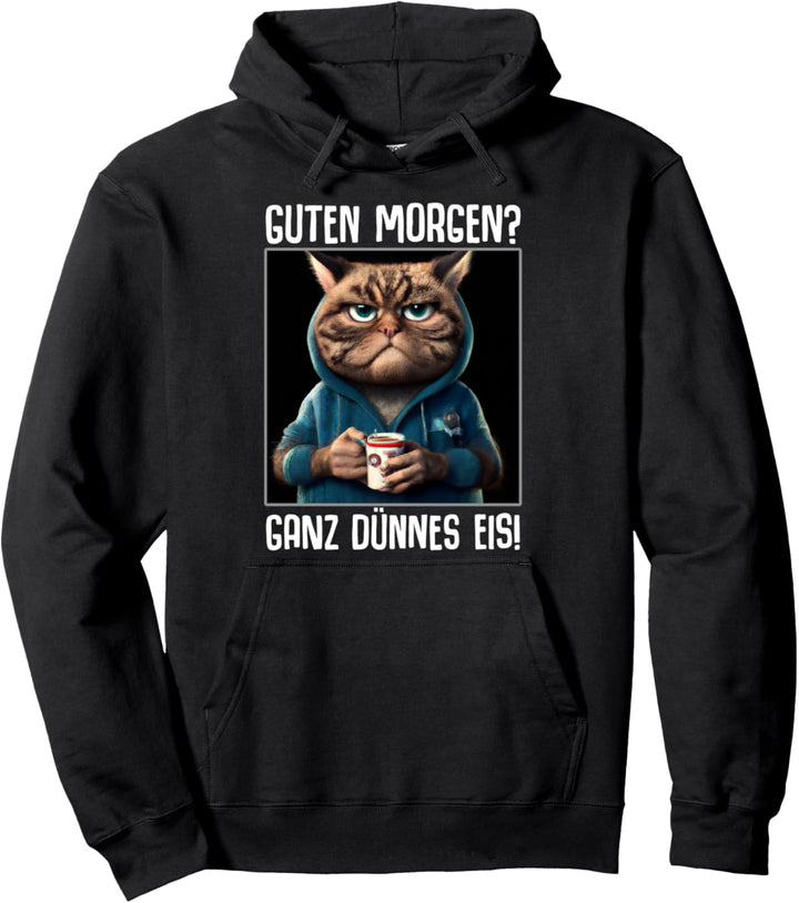 Kaffee Morgenmuffel Mitarbeiter Spruch Lustig Katze Geschenk Pullover Hoodie