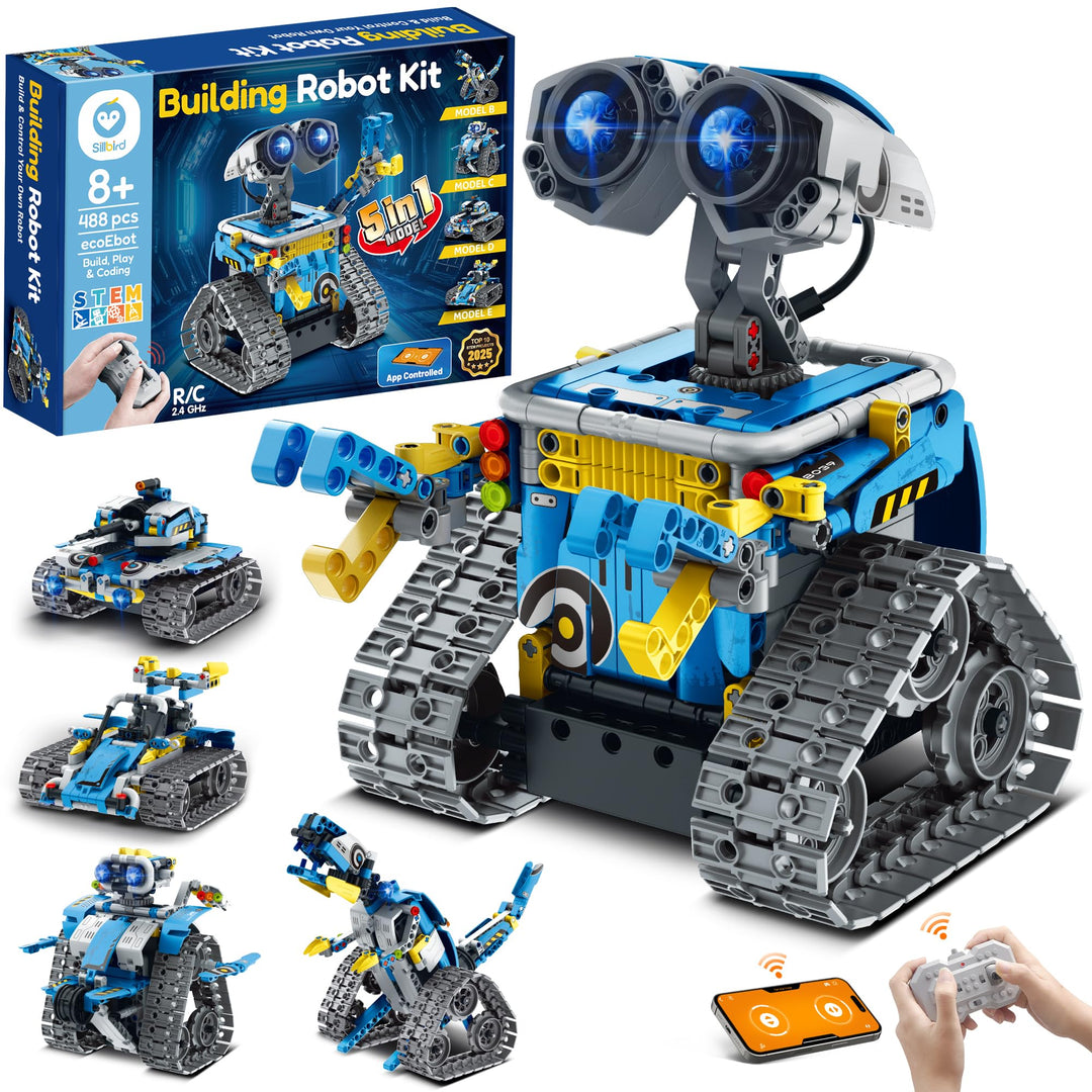 Sillbird Technik Roboter Kinder Bauspielzeug, Programmierbarer Roboter Bausatz, Ferngesteuerte Robot
