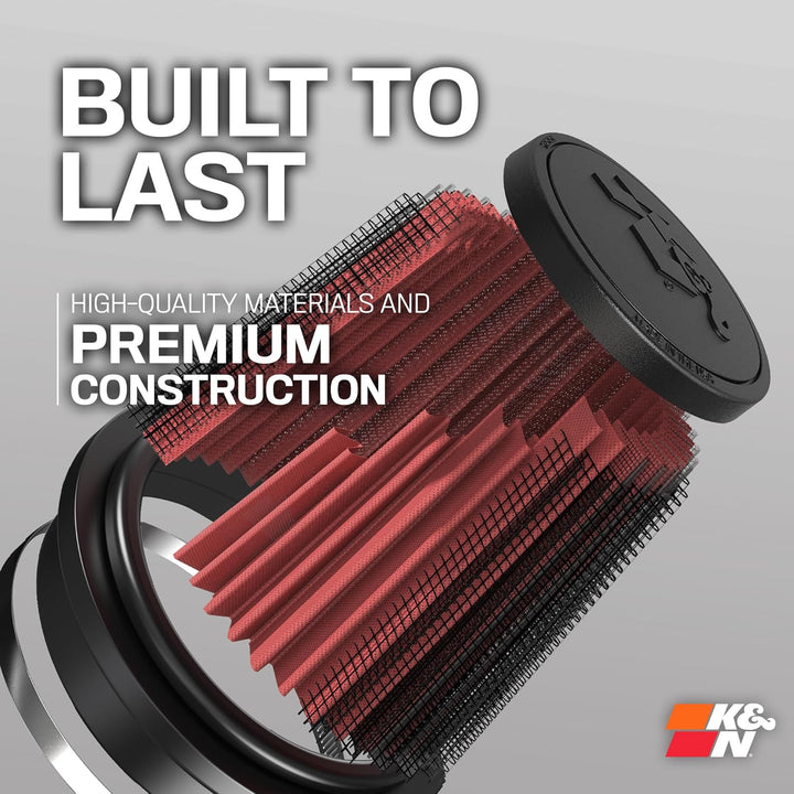 K&amp;N RU-4730 KFZ und Motorrad Gummi Universalluftfilter , Rot