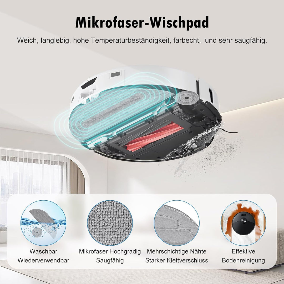 27 Stück Zubehör für Roborock S8 MaxV Ultra Staubsauger, 2 Hauptbürsten, 4 HEPA-Filter, 4 Mopps, 4 S