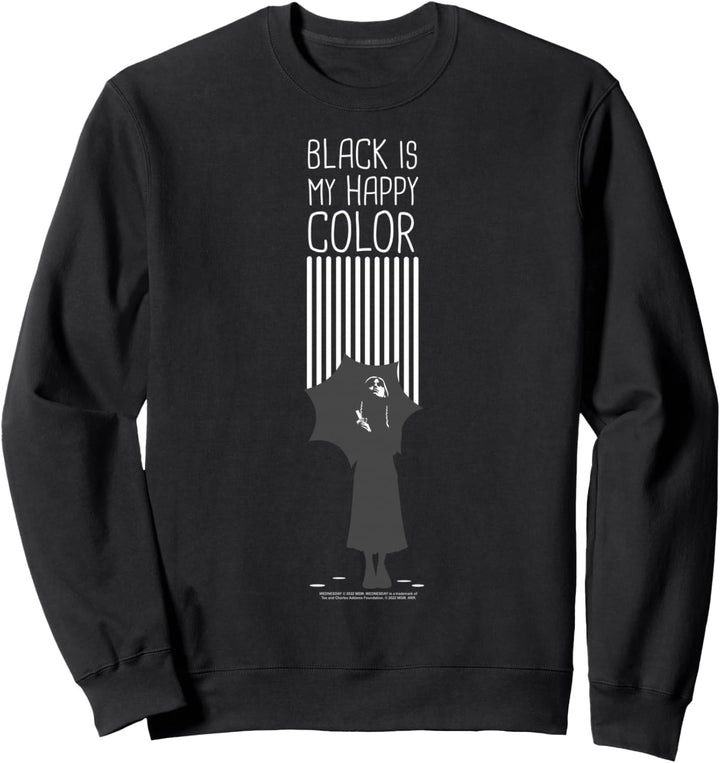Wednesday Black Is My Happy Color Quote Sweatshirt