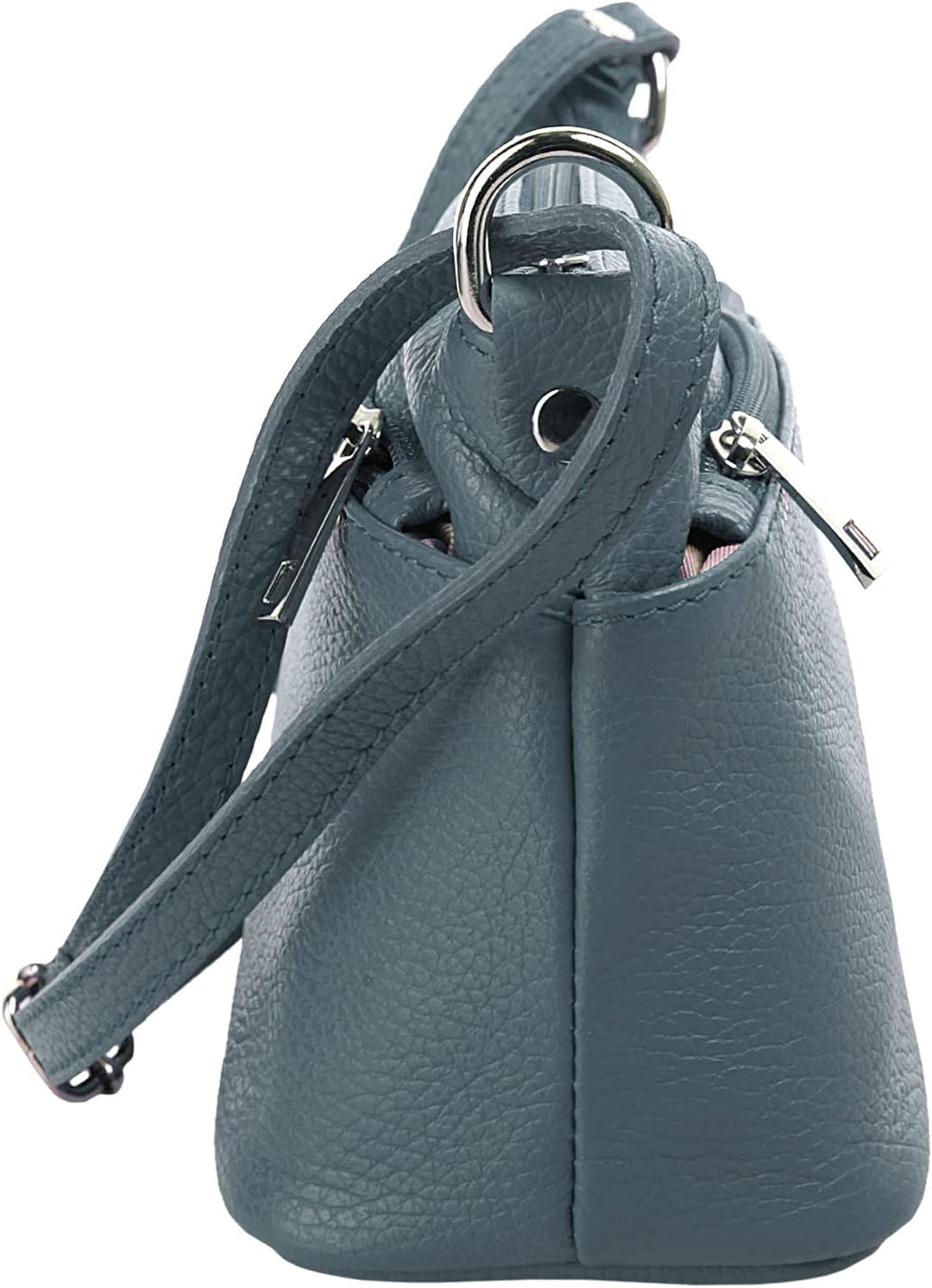 Cluty Umhängetasche echt Leder Damen - 020617 Blau, Blau