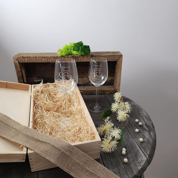 Geschenk zum Valentinstag – Wein Geschenksets – Weinglas mit Gravur 370ml – Hochzeitsgeschenke – Ges
