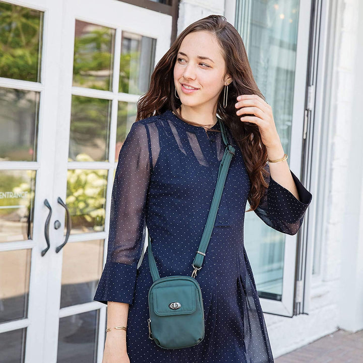 Travelon Damen Anti-theft Tailored Crossbody Phone Pouch Umhängetasche Einheitsgrösse Onyx, Einheits