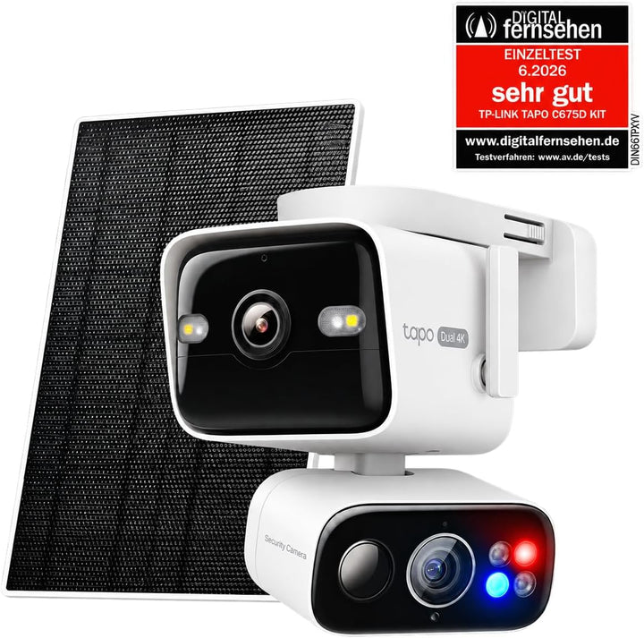Tapo C675D KIT 4K Solar-Überwachungskamera Aussen mit Akku, 169° Ultraweitwinkel &amp; 6mm Teleobjektiv,