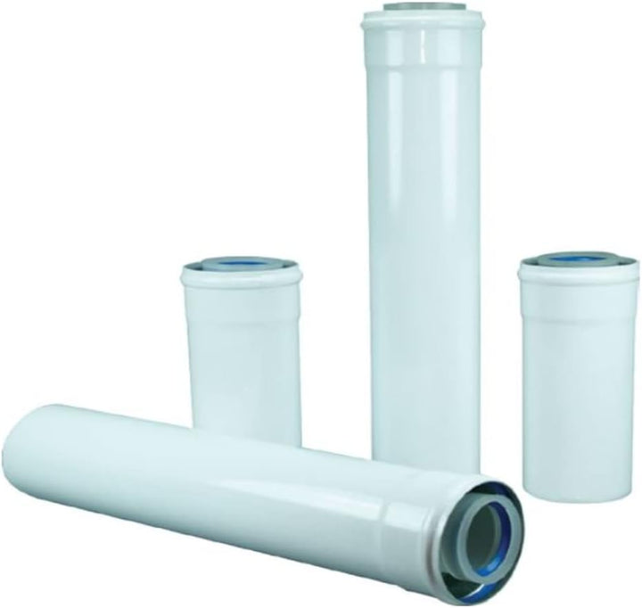 Uzman-Versand 1000mm Konzentrische Luft-/Abgasrohr Ø 80/125 mm, Innen Kunststoff PP/Aussenrohr aus v