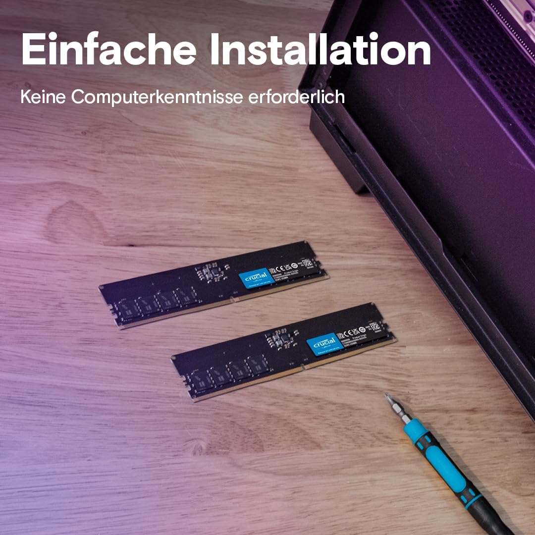 Crucial RAM 8GB DDR5 5600MHz (oder 5200MHz oder 4800MHz) Desktop Arbeitsspeicher CT8G56C46U5 8GB 560