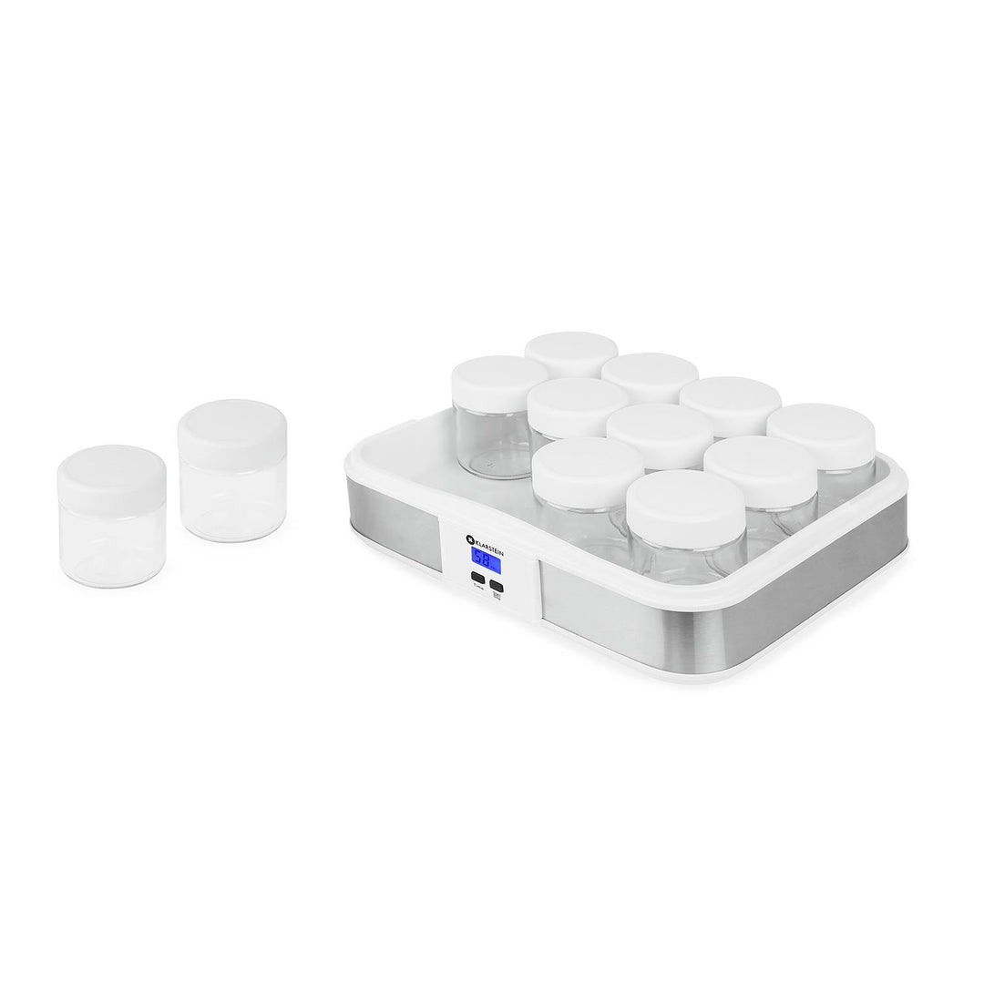 Klarstein Gaia Joghurtmaker elektrischer Joghurtzubereiter mit 12x 210ml Gläser (Timer, gesteuerte T