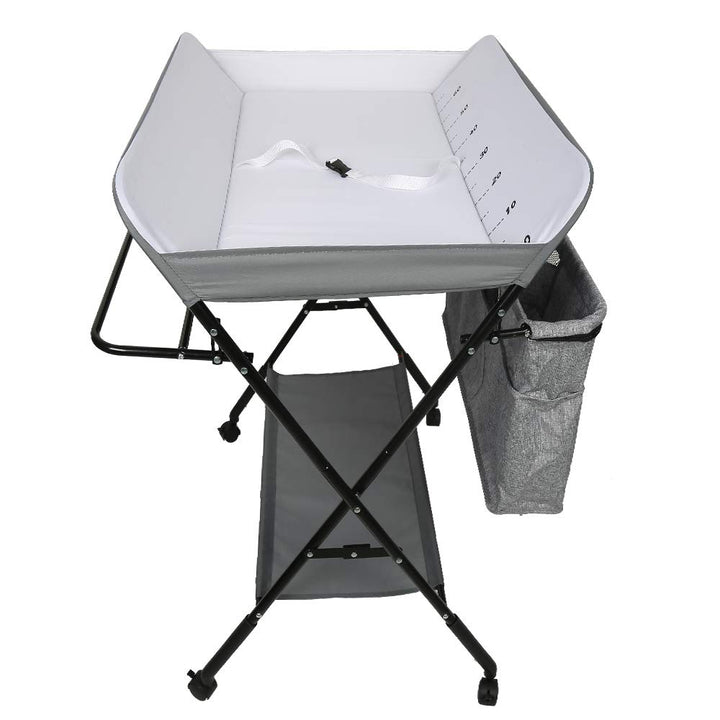 Wickelkombi klappbare Wickelkommode, mobiler Wickeltisch mit Wickelauflage, Sicherheitsgurt und Abla