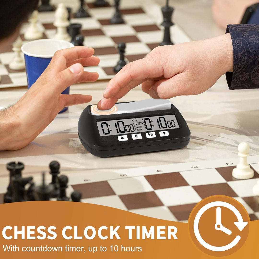 Jevina Schachuhr, Digitaler Schach-Timer und Spiel-Timer, Tragbare -Mehrzweck--Uhr Schwarz