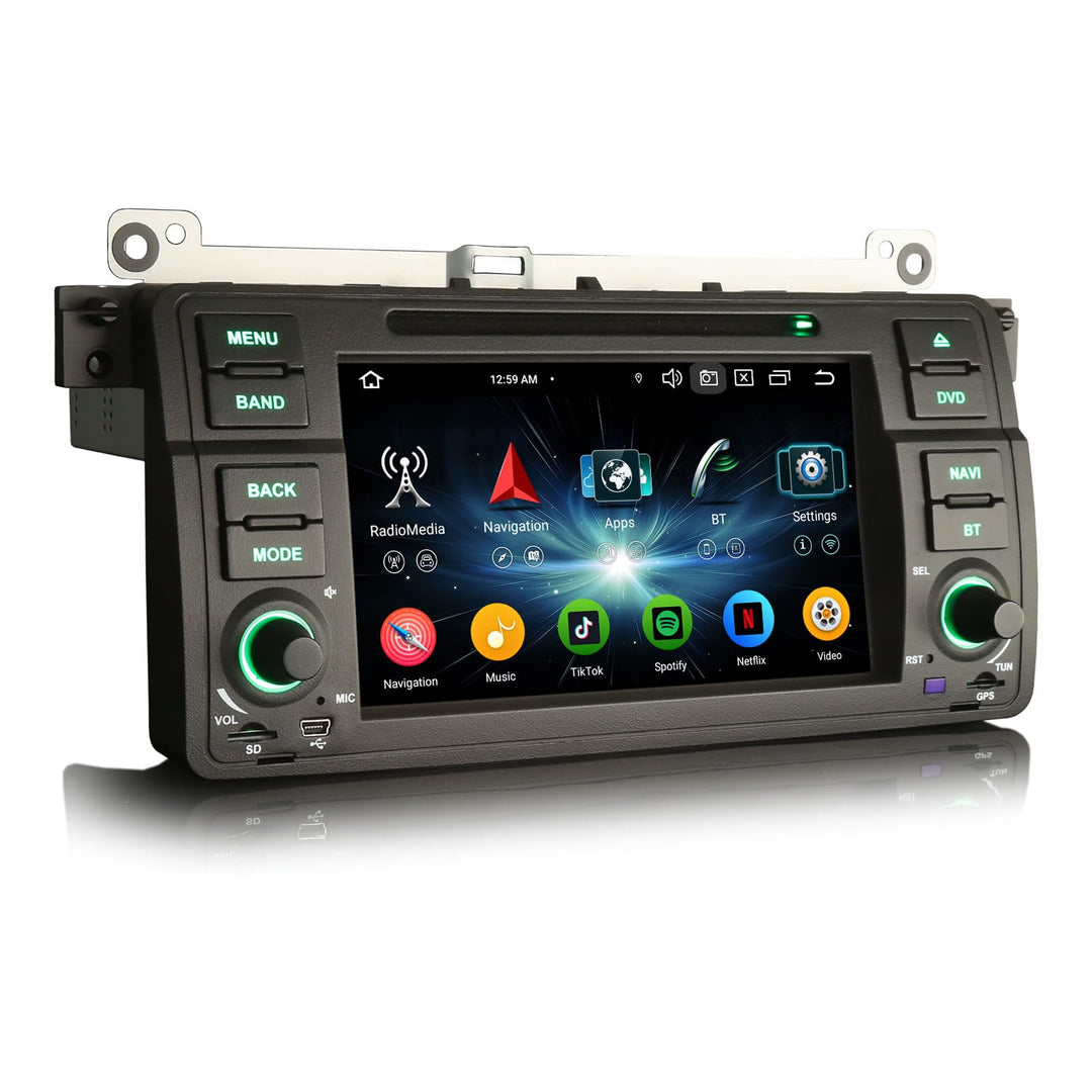 Erisin 7 Zoll 8-Kern 4GB RAM+64GB ROM Android 14 Autoradio mit GPS Navi für BMW E46 3er 318d 320 325