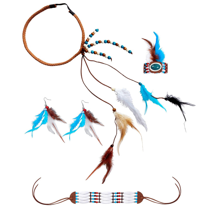 W WIDMANN MILANO Party Fashion 95799 - Indianer Set, Schmuckset, Accessoire, Western, Faschingskostü