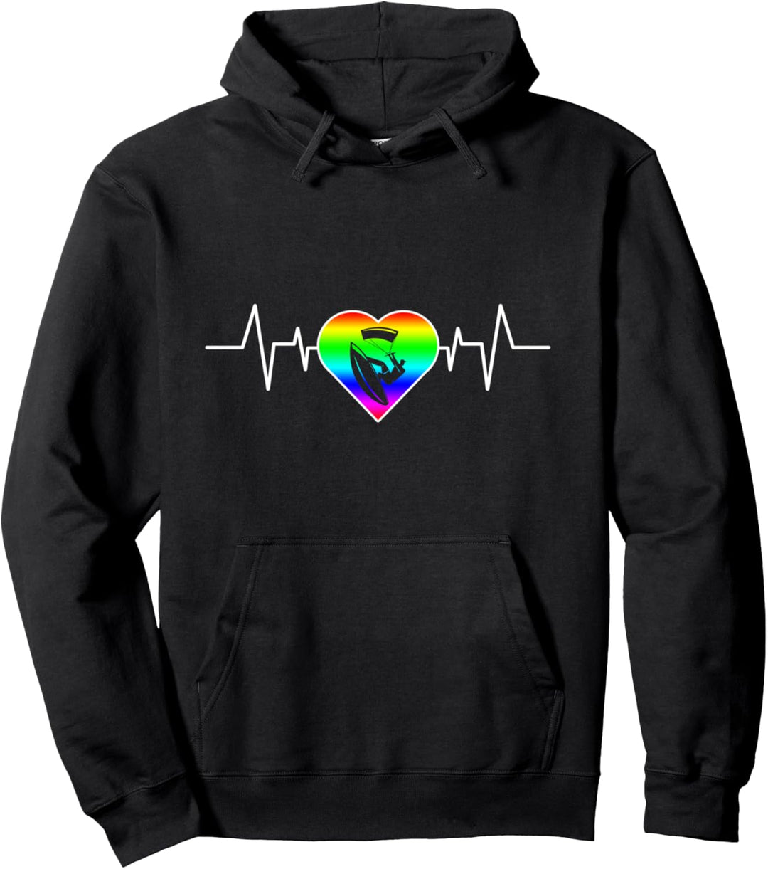 Herzschlag LGBT Kitesurfen Pullover Hoodie