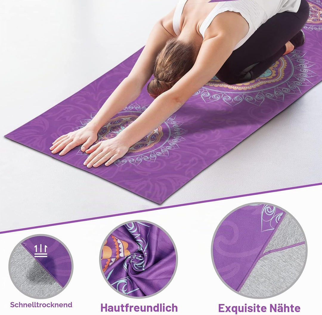 MoKo Yogamatten Handtuch, rutschfest Yoga Handtuch Auflage für Yogamatte Schweissabsorbierend Saugfä