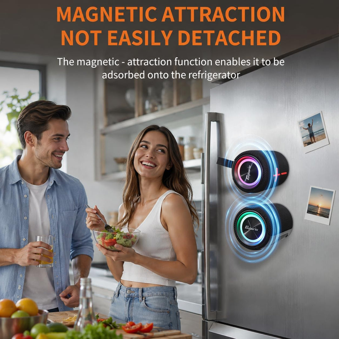 CYBORIS Tragbarer 2-in-1 magnetischer Bluetooth-Lautsprecher, 20W Bluetooth 5.3 mit Dual-Lautspreche