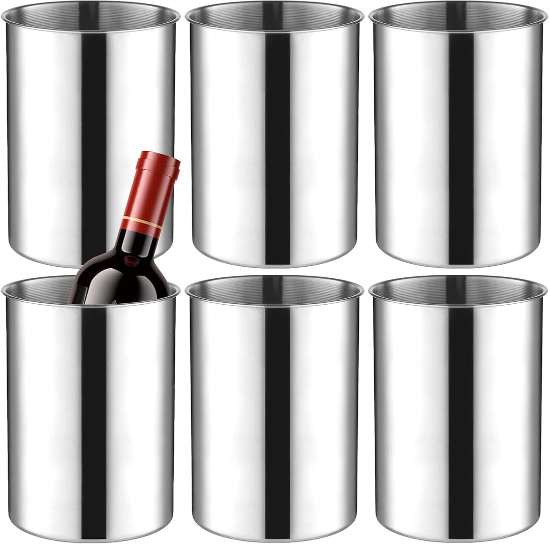 6er Set Stapelbarer Verdickter Edelstahl Eiskübel 750 ML Kühlkübel für Wein, Bier &amp; Champagner, Meta