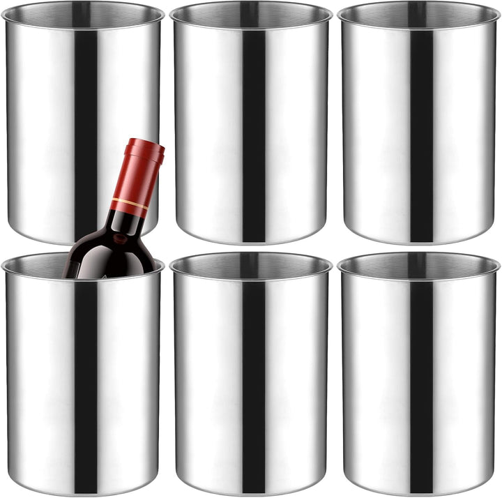 6er Set Stapelbarer Verdickter Edelstahl Eiskübel 750 ML Kühlkübel für Wein, Bier &amp; Champagner, Meta