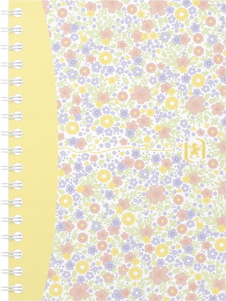 Oxford Notizbuch A6, kariert, 50 Blatt, Blumenmotiv, sortiert, 10 Stück