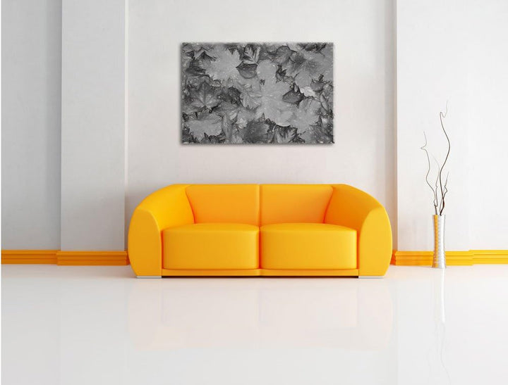 Pixxprint Herbstblätter Kunst / 100x70cm Leinwandbild bespannt auf Holzrahmen/Wandbild Kunstdruck De